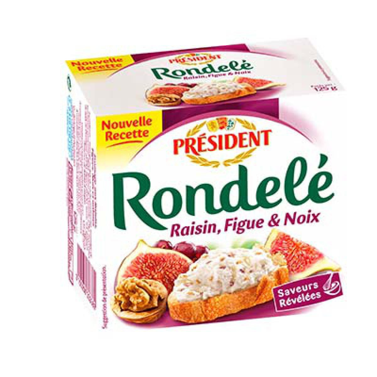 PRESIDENT Rondelé fromage raisin figue et noix