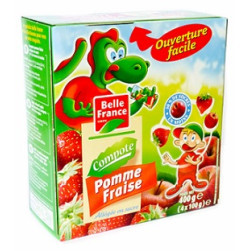 Compote Belle France 4 × 90g Pomme, Fraise