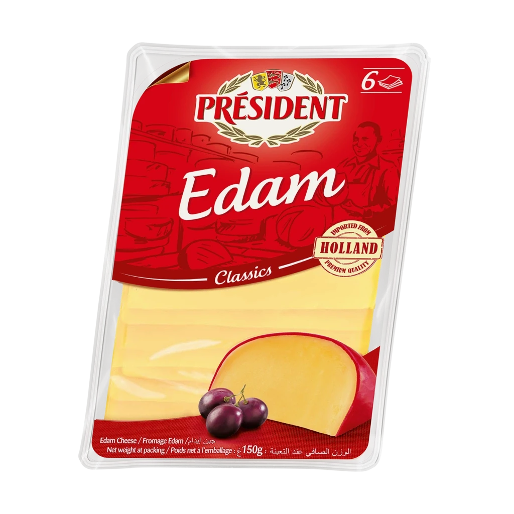 Fromage Edam Président 6 tranche
