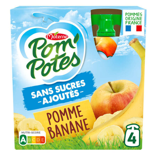 Pom'Potes 4 × 90g Pomme, Banane