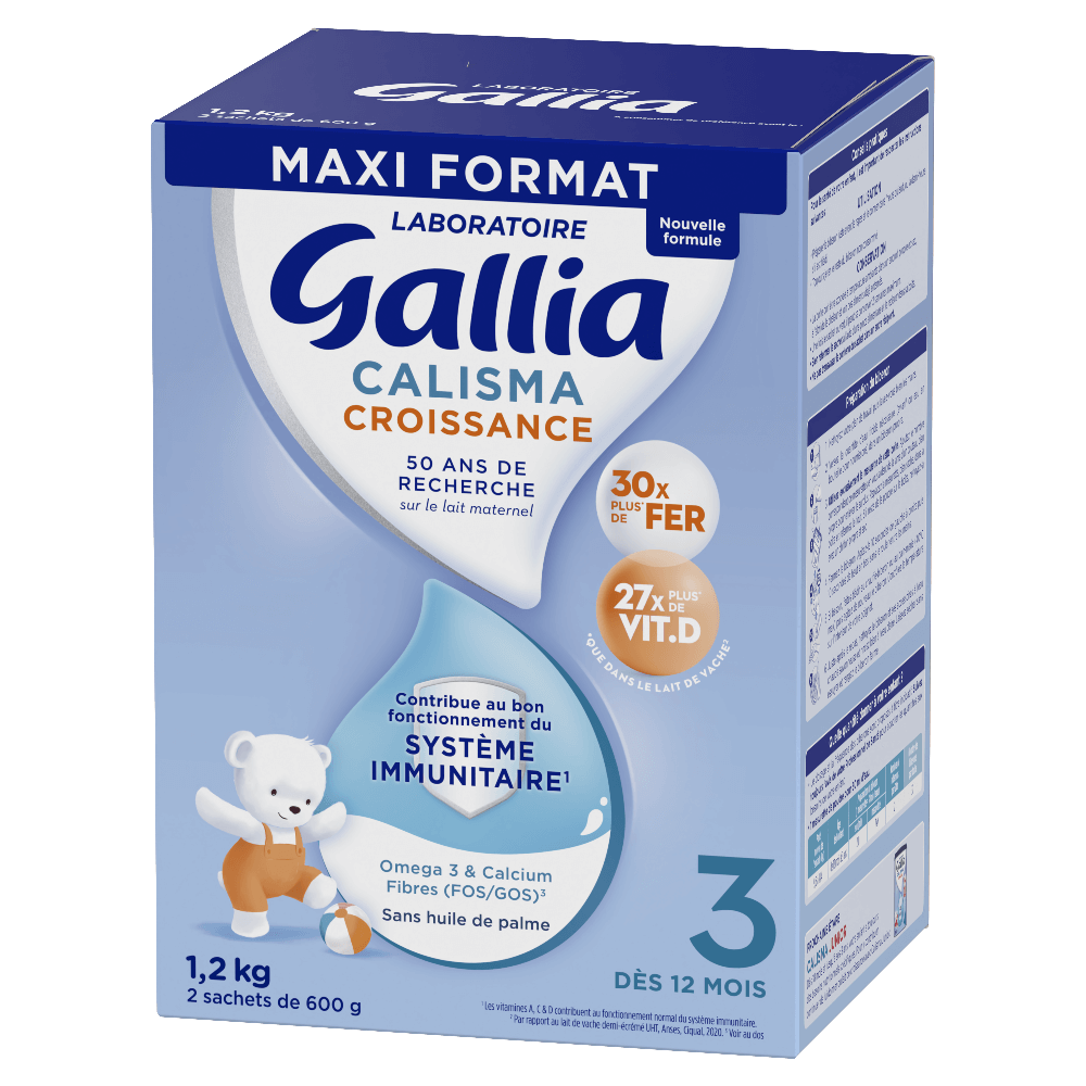 GALLIA CALISMA Croissance N3 1,2kg 2 sachets de 600g dès 12 mois