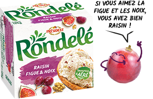 PRESIDENT Rondelé fromage raisin figue et noix