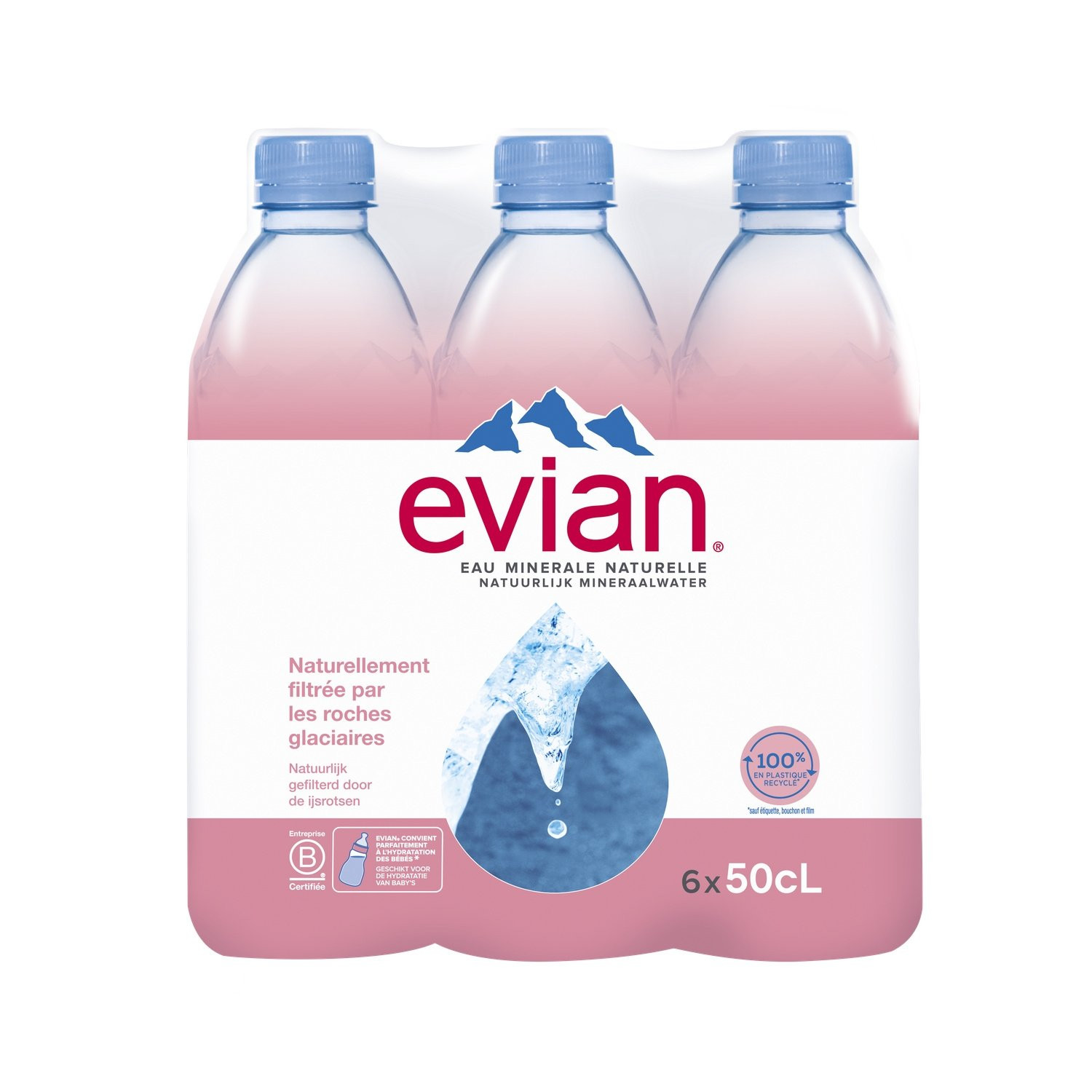 Evian Eau minérale naturel 6 × 50cl