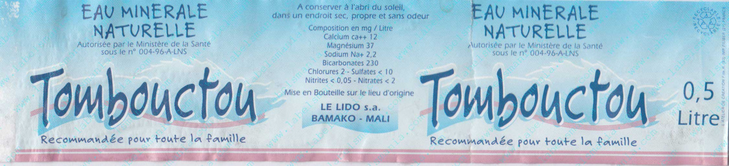 Tombouctou Eau minérale naturel 12 bouteilles de 1,5L
